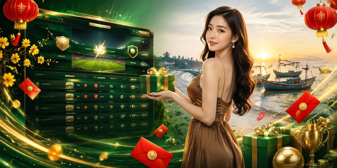 Phong bì đỏ may mắn và cà phê Việt Nam bên bờ biển Mũi Né gợi không khí xổ số